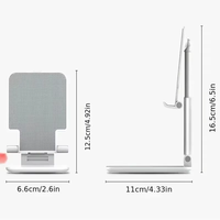 Support de Téléphone Portable et Tablette Réglable en Hauteur et en Angle pour iPhone Samsung, Support de Téléphone Pliable pour Bureau