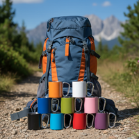 Mug de voyage isotherme en acier inoxydable avec poignée et mousqueton, finition mate, 200 ml et 300 ml, personnalisable avec logo, vente en gros