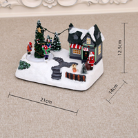 Weihnachtliche Harz-Geschenkbox-Figur mit Weihnachtsmann und Schneemann, charmante Winter-Tischdekoration für Großhandelskunden.