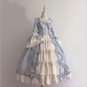 Женское платье принцессы для косплея Аниме Лолита, милое шифоновое кружевное платье с вышивкой и бантом, женские универсальные юбки с широкой юбкой, 2022