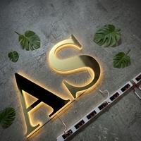Lettres en relief 3D en acier inoxydable modernes rétroéclairées personnalisées, enseigne de magasin LED pour usage extérieur et intérieur, à intensité variable, CRI élevé 80 4100K