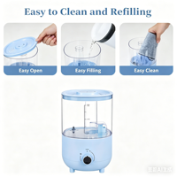 Humidificateur Électrique à Ultrasons à Remplissage par le Haut, Brume Froide, Aromathérapie, 3 Niveaux de Brume Réglables, Arrêt Automatique, Nettoyage Facile pour Chambre à Coucher