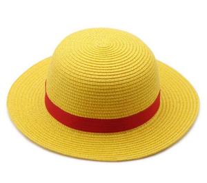Chapeaux amusants <span class=keywords><strong>Luffy</strong></span> en paille, vente en gros, cosplay, fête personnalisée, été, extérieur, jaune, <span class=keywords><strong>One</strong></span> <span class=keywords><strong>Piece</strong></span>, service OEM ODM, adultes, homme, uni - Product Image 1