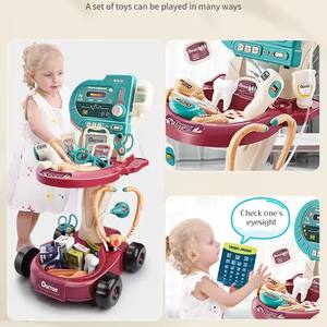 KSF Bricstar Mainan Dokter Berkualitas Tinggi Bahan ABS <span class=keywords><strong>Set</strong></span> Peralatan Medis Permainan Peran DIY Troli Kombinasi EKG Mainan Anak - Product Image 3