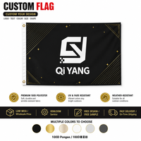 Özel Logo dijital baskı 3X5 Ft çift taraflı polyester afiş logo ile özel baskı iş bayrağı