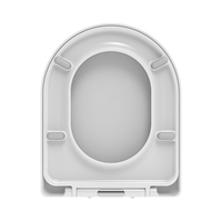 Siège de toilette Sunten SU051 UF à fermeture lente et frontale fermée pour toilettes suspendues, forme D, avec un bouton, installation rapide