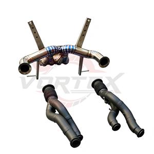 ท่อไอเสียแบบตรง Vortex Blue Burnt Titanium สำหรับ Lamborghini Aventador LP700-4 6.5L V12 พร้อมปลายท่อแบบ Quad Tips ชุดแต่ง - Product Image 4