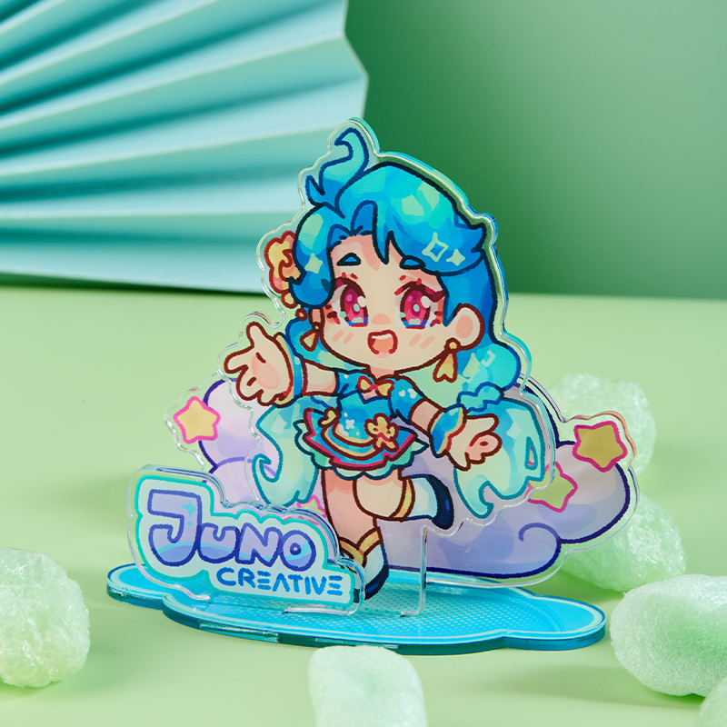 Custom Juno Creative Acrylic Stand with Raised Foil Printing for