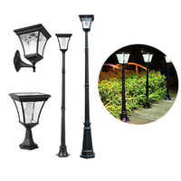 2-in-1 modus 31 LED Low Voltage Cast Aluminum Alloy PIR Motion Detector Post lampe Solar LED Garden Street Lamp