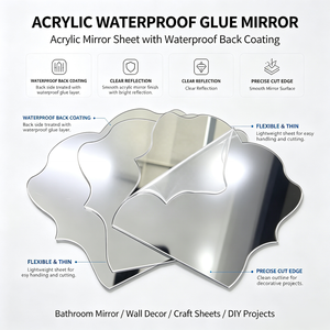 Wholesale Shatterproof <b>Acrylic</b> <b>Mirror</b> Sheet Integrated Waterproof Glue Back for Decoration - Product Image 2