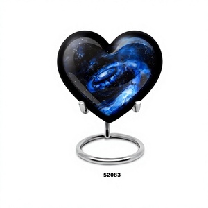 Vente chaude belle urne funéraire en aluminium Galaxy Heart pour cendres humaines urne funéraire décorative souvenir avec sac gratuit - Product Image 1