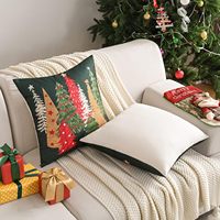 Housse de coussin imprimée feuilles et plantes, thème Noël, pour la décoration de la maison
