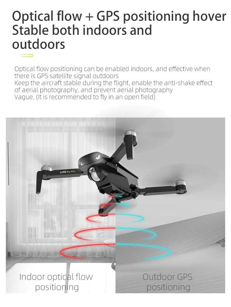 LM12 Drone, optical flow gps positioning can be enabled indoors and outdoors