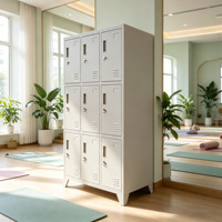 Casier en acier verrouillable à 9 portes, casier métallique robuste pour le personnel, armoire de rangement pour vêtements pour salle de sport, école, usine, dortoir