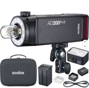 Flash de Estudio <span class=keywords><strong>Godox</strong></span> <span class=keywords><strong>AD200pro</strong></span> II 2.4G TTL, Flash de Bolsillo para Fotografía en Exteriores con Batería de Litio de 2900 mAh, 1/8000 HSS - Product Image 1