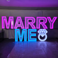 Lettres géantes LED « MARRY ME » pour proposition de mariage, enseigne lumineuse en métal RGB rétroéclairée pour la location d'événements