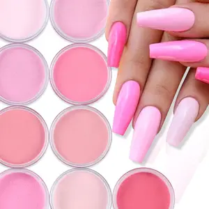 15G/Jar Nude Roze Zwart Acrylpoeder Nagel Poly Extensie/Dipping/Graveren Diy Voor Nail Art Decoraties Gel Kristal Pigment