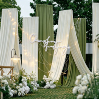 Support de toile de fond de mariage en fer avec cadre télescopique, arche réglable, portable et durable pour décorations de mariage et de fête