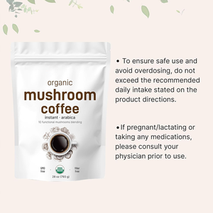 قهوة الفطر العضوية 10 في 1، مسحوق فوري مضاد للأكسدة، 1 رطل (454 جرام)، قهوة أرابيكا فاخرة مع فطر عرف الأسد والشاجا والريشي وذيل الديك الرومي - Product Image 5