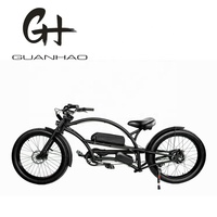 Eropa 24 "3.0 ban OEM 1000W 17AH 48V 45km/jam CE baru sepeda helikopter pantai Cruiser Ebike bingkai Panjang listrik pantai Cruiser
