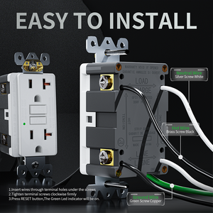 Bán buôn Mỹ mặt đất lỗi mạch ngắt 125V 20 AMP gfci Outlet USA đựng tự kiểm tra ul Duplex tường ổ cắm gfci - Product Image 5