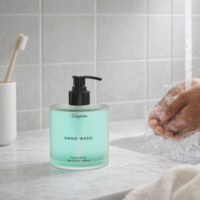 Bouteilles en verre de luxe de 300ml 400ml 500ml avec têtes de pompe contenants vides de lavage des mains et de lotion shampooing bouteille de pompe Gel douche