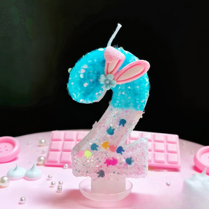 Adorno de Pastel de Cumpleaños con Orejas de Conejo, Vela Digital, Accesorio Atractivo, Imprescindible para Todo Tipo de Fiestas - Product Image 4