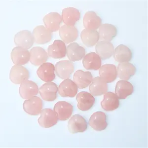 Grands cristaux de guérison en forme de cœur de 25mm, pierre de Quartz naturel, cristaux de Quartz Rose, cœurs pour la décoration de la maison