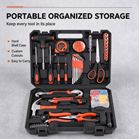 Kit d'outils à main 72 pièces pour atelier avec marteau à griffes, tournevis, clé, pinces, embouts pour réparation automobile et mécanique domestique