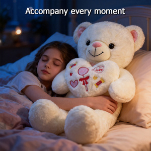 Custom <b>Pink</b> Purple Heart-shaped Teddy <b>Bear</b> Plush Toy love White Beige <b>Bears</b> Stuffed Animal Dolls Valentine's Day Large Pillow - Product Image 2