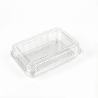Boîte en plastique PET transparente de qualité alimentaire avec couvercle à charnière pour salade, boulangerie, charcuterie, légumes, sushi, jus, nouilles, gelée, emballage