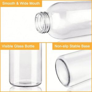 Bouteille d'eau réutilisable en verre borosilicate de haute qualité 600 ml 750 ml 1000 ml avec couvercle – Vaisselle en verre premium - Product Image 4