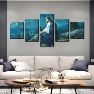 Jesús arte HD impresión 5 piezas combinación lienzo moderno hogar pared decoración gran combinación lienzo póster pintura decorativa - Product Image 3