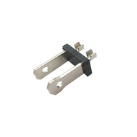 US 2-Pin-Stecker NEMA 1-15P Polarisiert 2-Poliger Stromkabelstecker Schwarz Thermoplastische Isolierung Vernickelte Messingbrücke