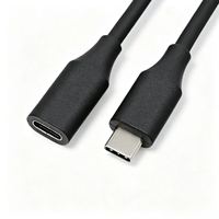 Câble d'extension USB-C mâle-femelle coudé en PVC, 20 Gbit/s, USB 3.2 multifonction, projection d'écran 4K, câble de données à charge rapide pour mobile