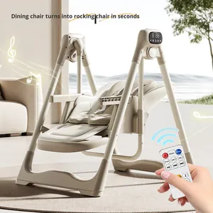 Kursi Makan Bayi Elektrik Plastik Portabel Multi-Fungsi Lipat Rebah Goyang Pengaman 0-12 Bulan 2-in-1 Kursi Makan dan Goyang - Product Image 2