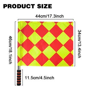 ธงผู้ตัดสินฟุตบอล รักบี้ ลายตารางหมากรุก 2 ชิ้น พิมพ์ลายดิจิตอลรักษ์โลก โพลีเอสเตอร์ รูปทรงสี่เหลี่ยมผืนผ้า พร้อมเสาอะลูมิเนียมและฐานโฟม - Product Image 6