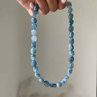 Collar con Cuentas de Ágata Roja y Zafiro de la Serie Aquamarine