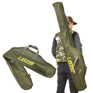 Foldable 1M/1.5m Big Belly <b>Fishing</b> <b>Rod</b> Bag Green/Black Long <b>Fishing</b> Gear in Durable Nylon Soft Bag - Product Image 2