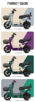 Vélo électrique à assistance au pédalage pour femmes, 48V 500W |   Moteur sans balais à 3 vitesses, autonomie de 31 à 60 km, cadre en acier au carbone, freins à tambour, léger