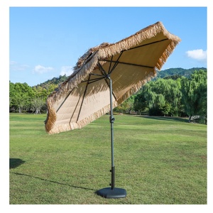 <span class=keywords><strong>Parasol</strong></span> avec Surface inclinable, multifonctionnel jardin paille jupe parapluie Tropical hawaïen couleur naturelle rond - Product Image 1