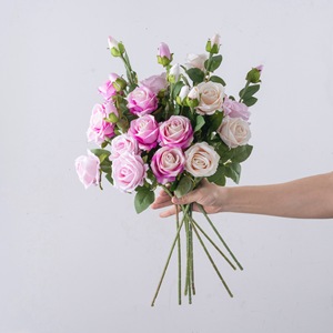 ช่อดอกกุหลาบประดิษฐ์ CallaFloral สีชมพูเข้ม โพลีเอสเตอร์ ก้านเดี่ยว สำหรับตกแต่งบ้าน - Product Image 1