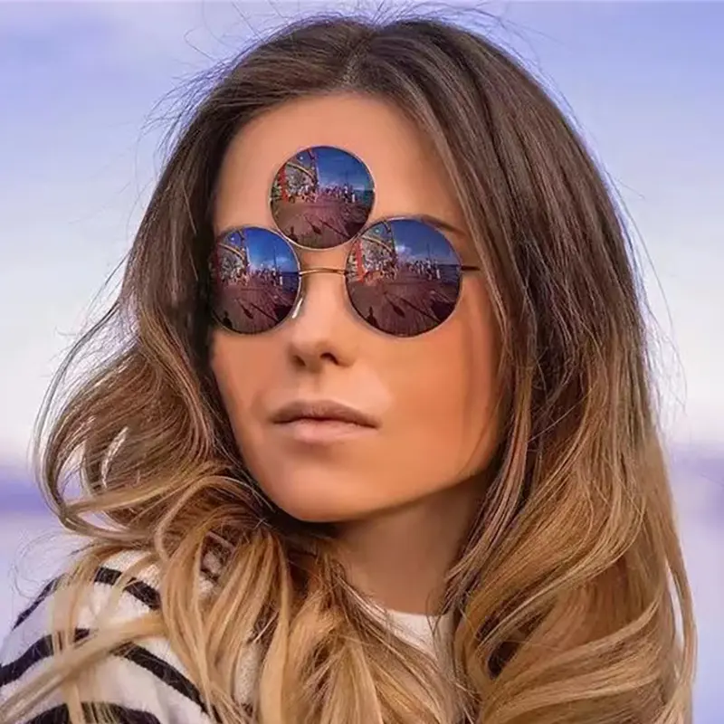 Y2k óculos de sol feminino engraçado, óculos de sol chinês para mithologia, erlangshen, três olhos de personalidade, hip hop, atacado 2022