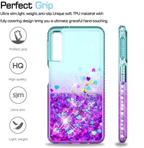 Leyi cho <span class=keywords><strong>Samsung</strong></span> Galaxy <span class=keywords><strong>A7</strong></span> <span class=keywords><strong>2025</strong></span> Trường hợp với Tempered Glass bảo vệ màn hình 2 gói 3D long lanh lỏng chống sốc rõ ràng TPU trường hợp - Product Image 2