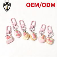 En gros Porte-clés pendentif mini gâteau simulé mignon (fraise, pâtisserie feuilletée) pour sac, cadeau pour fille