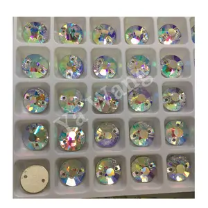Sew On Glass Stone Round Shape For Decoration Sewing on Rhinestone For Dress Costumes