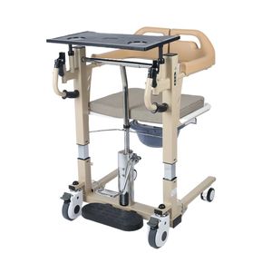 Sedia a Rotelle con Sollevamento Idraulico Manuale Confortevole per Anziani e Pazienti Paralizzati, Capacità 150kg, Deambulatore da Bagno - Product Image 1