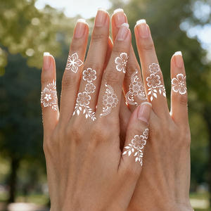 Tatuajes Temporales de Henna Blancos y Marrones al por Mayor, Estilo Indio, para Manos, Pies y Cuerpo, Resistentes al Agua - Product Image 2