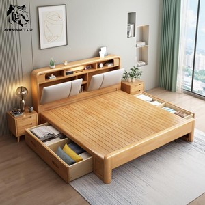 Muebles de dormitorio de diseño moderno, cama tapizada de madera, fabricada en fábrica, precio bajo, personalizable, nuevo estilo, gran stock, lista para enviar. - Product Image 4
