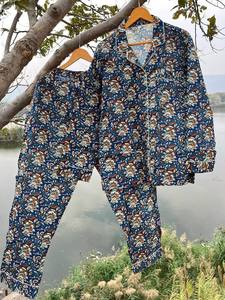 Conjunto de Pijama Indio Hecho a Mano en Jaipur para Mujer, Estampado, Ropa de Dormir de Verano para Primavera, Pijamas Cómodos para la Noche - Product Image 5